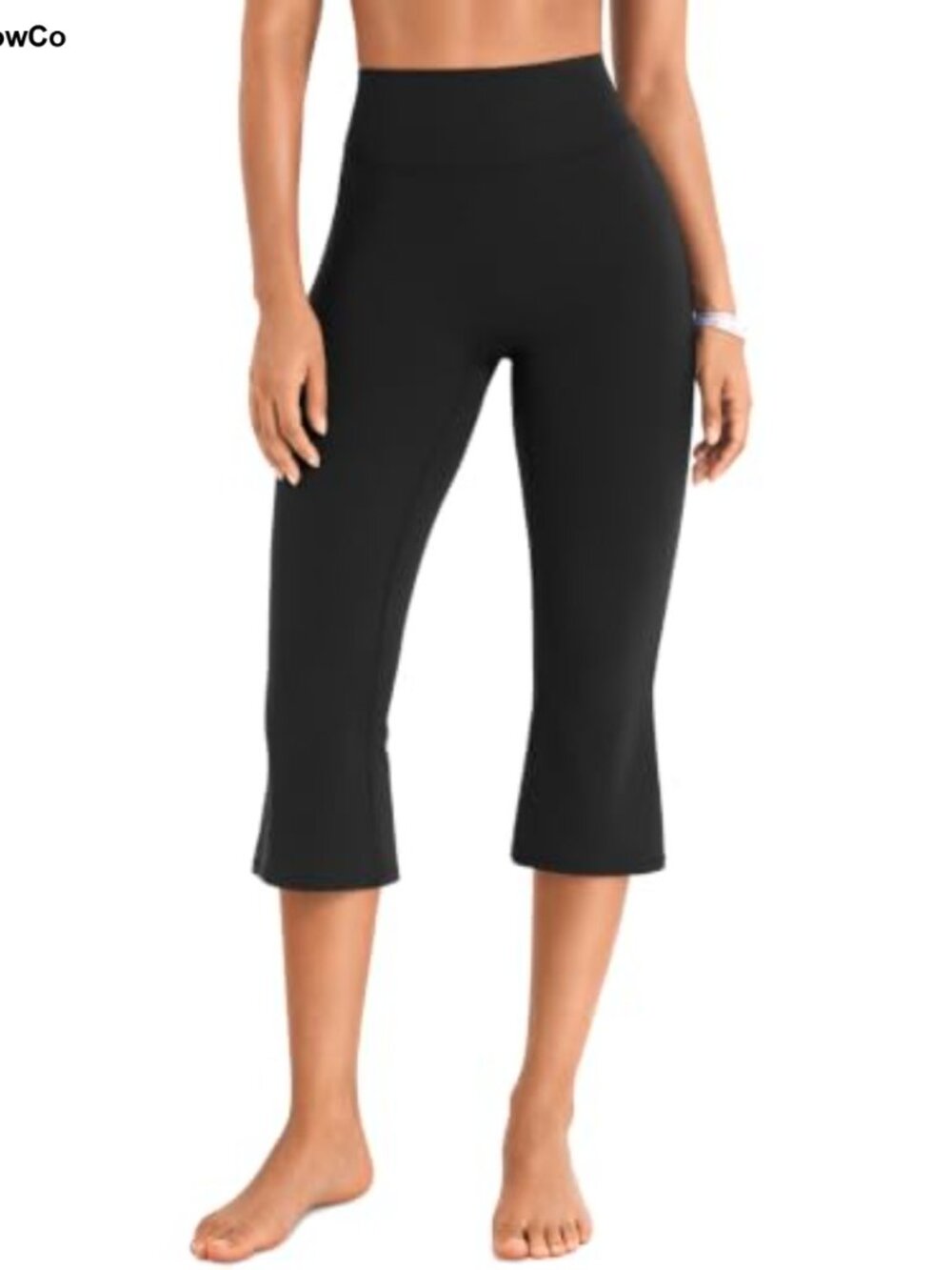 High Waist Capri Flare Leggings with Scrunched Back - No Front Seam Yoga Pants